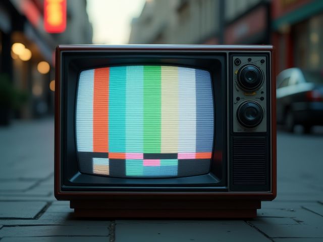 カラーバーのテレビの画像
